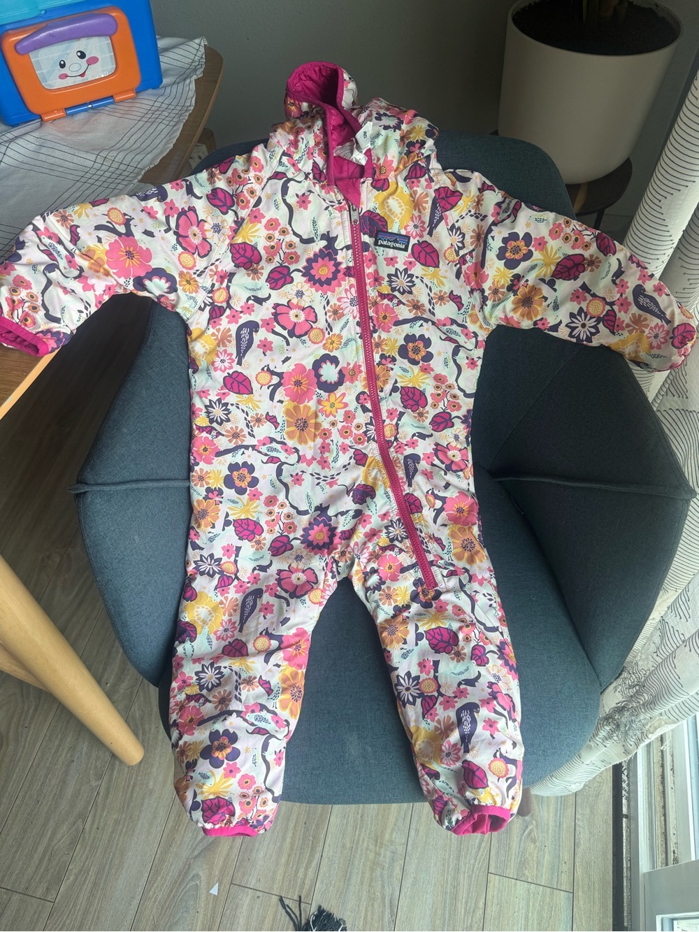 Patagonia Kids Floral One-Piece Snowsuit - Pink, Yellow, Purple